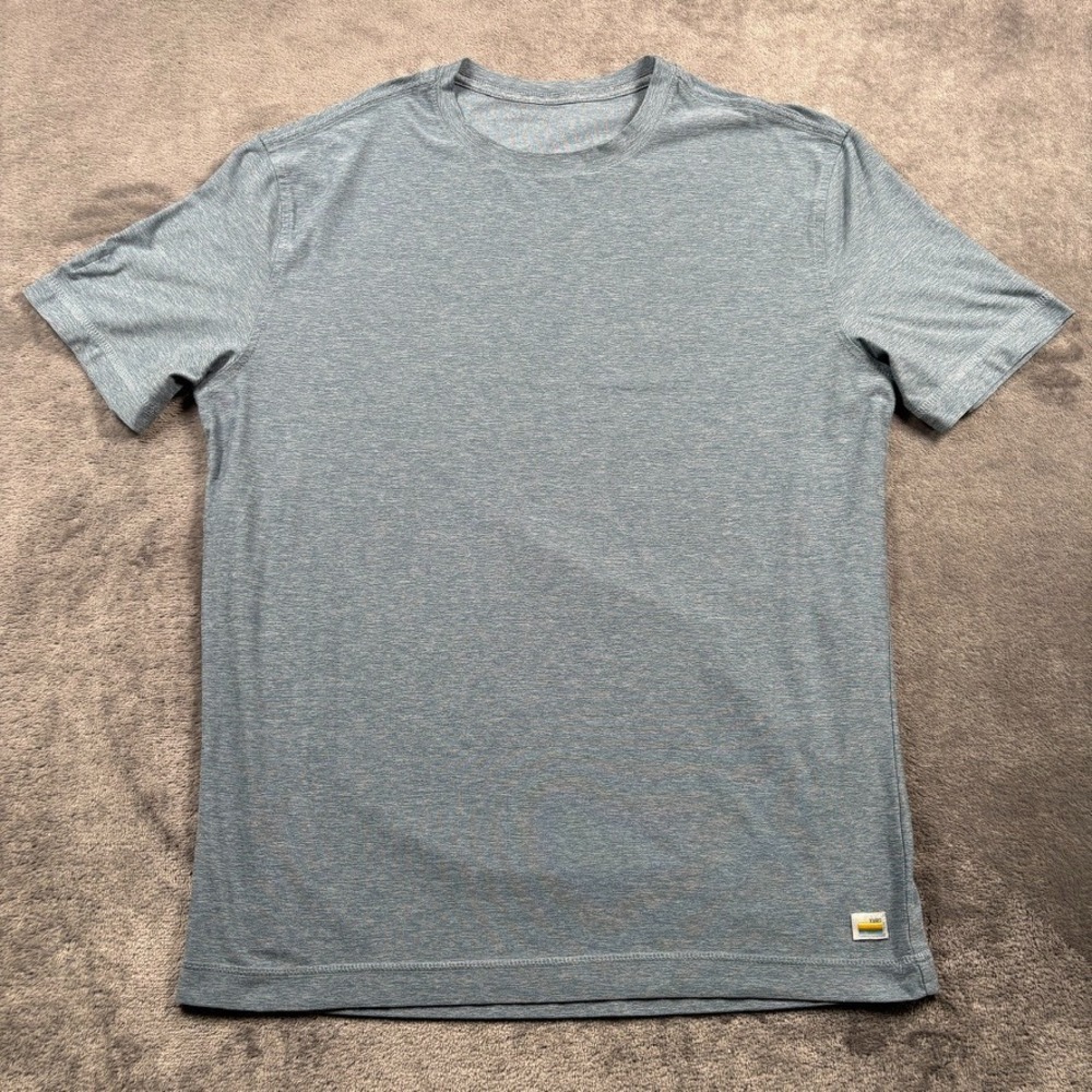 Vuori Shirt Mens Medium Strato Tech Tee Blue Heather Short Sleeve Performance T